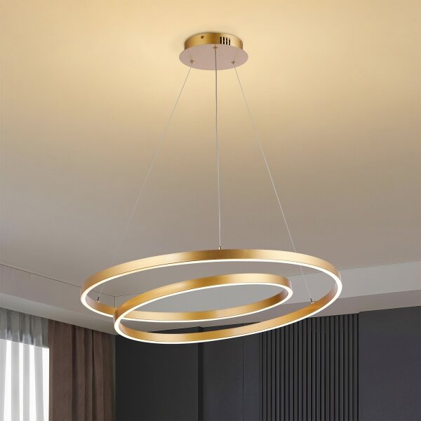 Brilagi-LED Димируема полилей на кабел TWISTER LED/75W/230V Ø 70 см златист +ДУ
