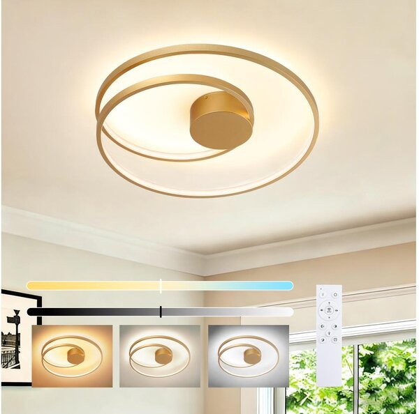 Brilagi- димируемо LED таванно осветително тяло TWISTER LED/48W/230V Ø 50 см златисто +ДУ