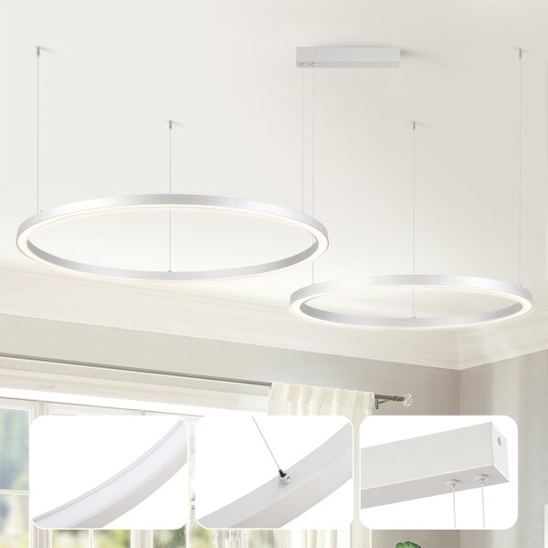 Brilagi - LED димируем полилей на кабел PORTOFINO LED/98W/230V сребрист + дистанционно управление