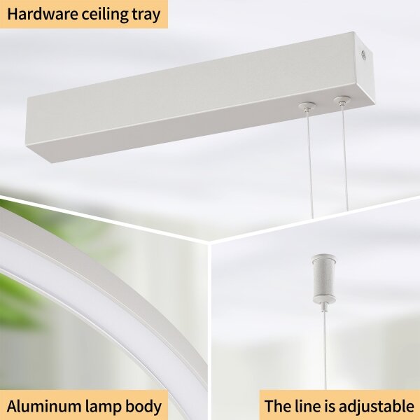 Brilagi - LED димируем полилей на кабел PORTOFINO LED/98W/230V сребрист + дистанционно управление