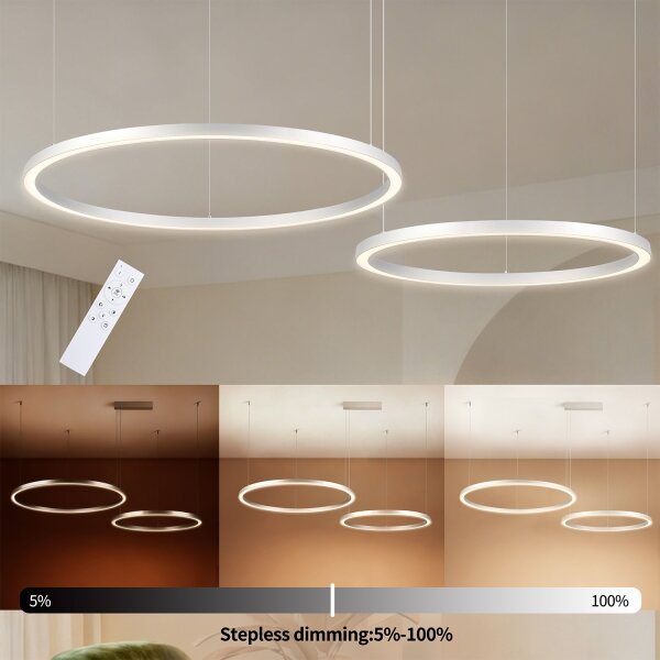 Brilagi - LED димируем полилей на кабел PORTOFINO LED/98W/230V сребрист + дистанционно управление
