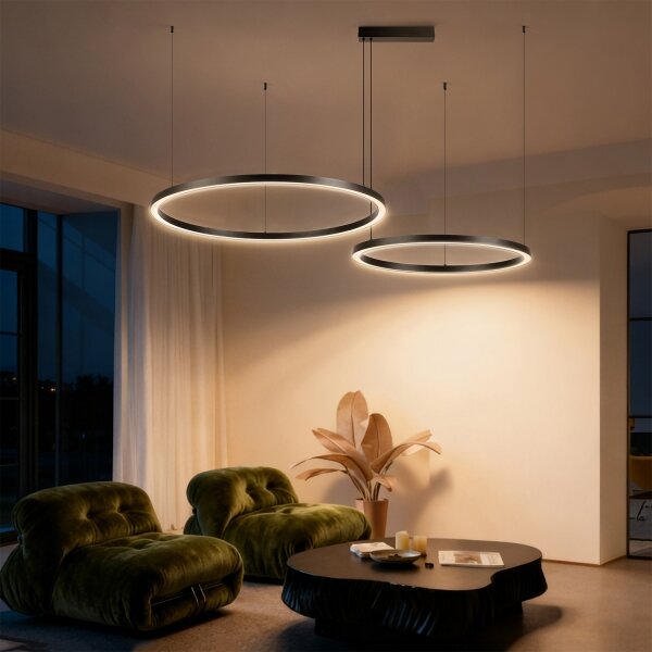 Brilagi - LED димируем полилей с кабелно окачване PORTOFINO LED/98W/230V черен + дистанционно управление