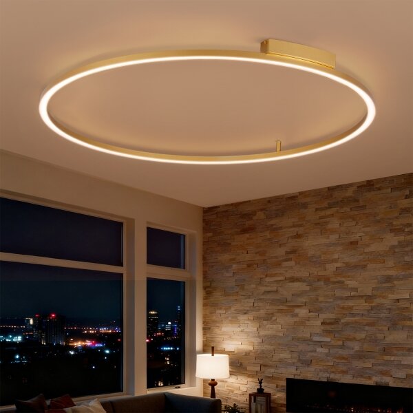 Brilagi - димируемо LED осветително тяло PORTOFINO LED/85W/230V с диаметър 120 см златно + дистанционно управление