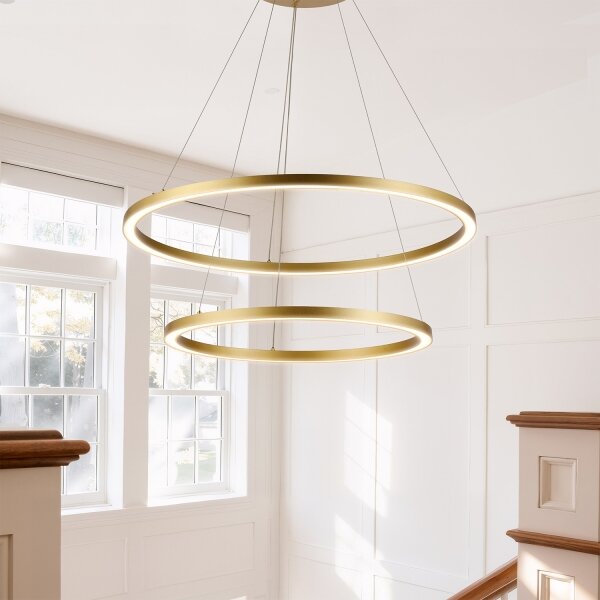 Brilagi - LED полилей с димер на кабел PORTOFINO LED/98W/230V Ø 80 см, златист, с дистанционно управление