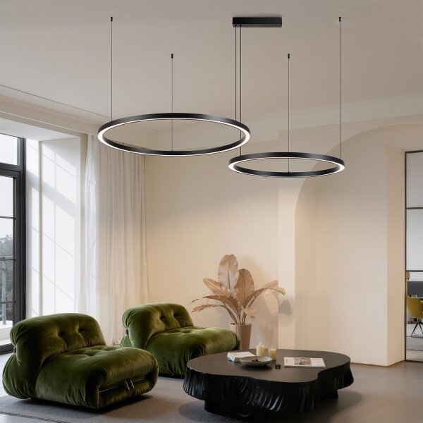 Brilagi - LED димируем полилей с кабелно окачване PORTOFINO LED/98W/230V черен + дистанционно управление