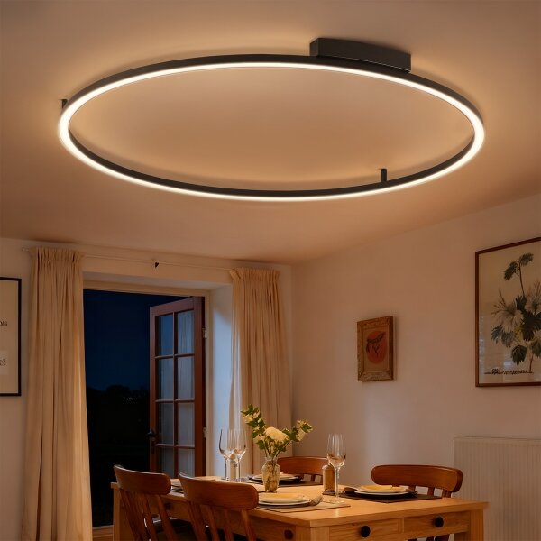 Brilagi - димируемо LED осветително тяло PORTOFINO LED/85W/230V пр. 120 см черно + дистанционно управление