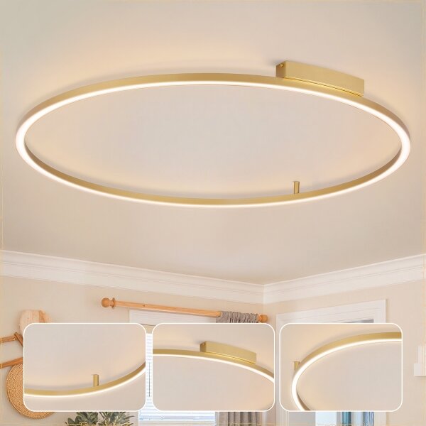 Brilagi - димируемо LED осветително тяло PORTOFINO LED/85W/230V с диаметър 120 см златно + дистанционно управление