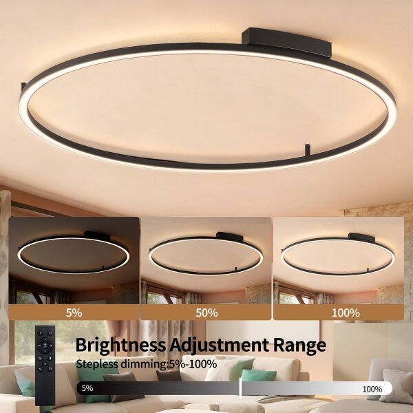 Brilagi - димируемо LED осветително тяло PORTOFINO LED/85W/230V пр. 120 см черно + дистанционно управление