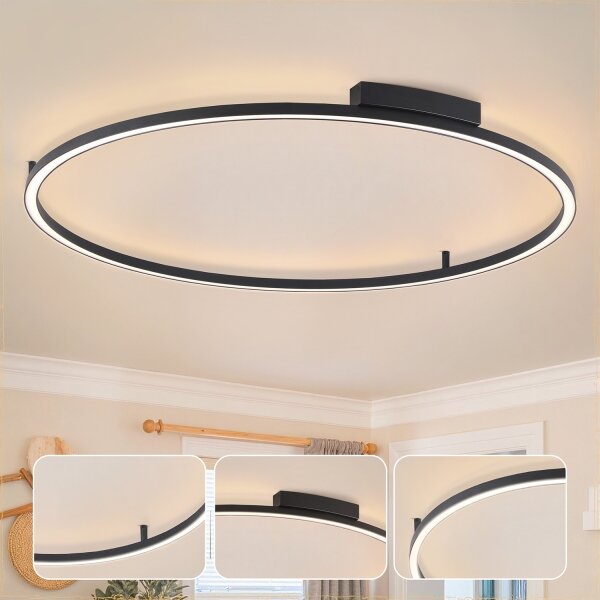 Brilagi - димируемо LED осветително тяло PORTOFINO LED/85W/230V пр. 120 см черно + дистанционно управление
