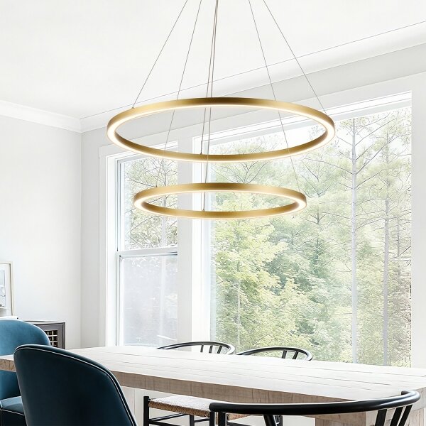 Brilagi - LED полилей с димер на кабел PORTOFINO LED/98W/230V Ø 80 см, златист, с дистанционно управление