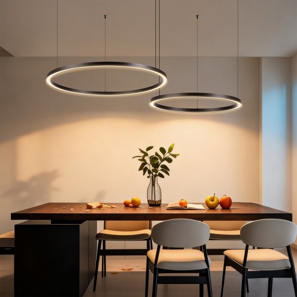 Brilagi - LED димируем полилей с кабелно окачване PORTOFINO LED/98W/230V черен + дистанционно управление
