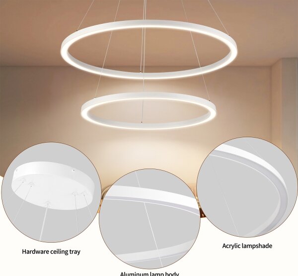 Brilagi - LED димируем полилей на кабел PORTOFINO LED/98W/230V Ø 80 см бял + дистанционно управление