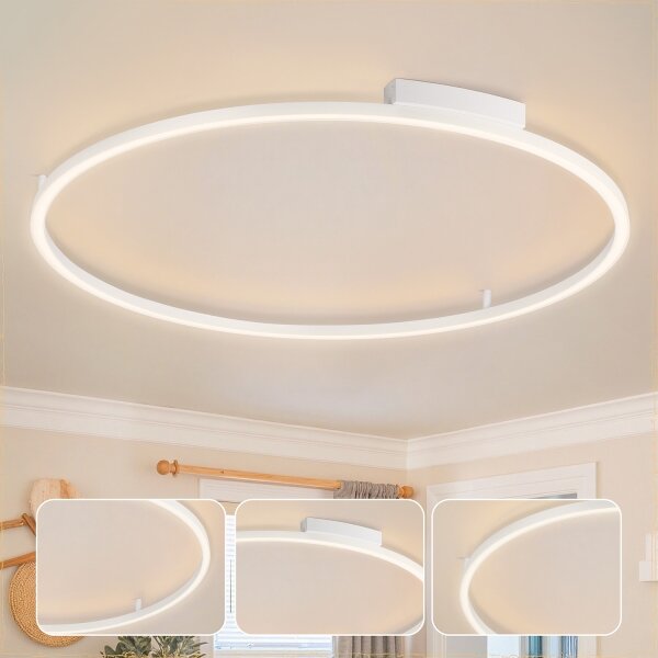 Brilagi - Димируемо LED осветително тяло PORTOFINO LED/85W/230V pr. 120 cm бяло + дистанционно управление