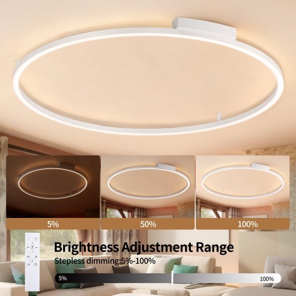 Brilagi - Димируемо LED осветително тяло PORTOFINO LED/85W/230V pr. 120 cm бяло + дистанционно управление