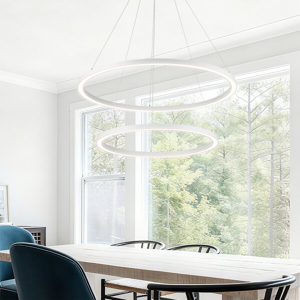 Brilagi - LED димируем полилей на кабел PORTOFINO LED/98W/230V Ø 80 см бял + дистанционно управление