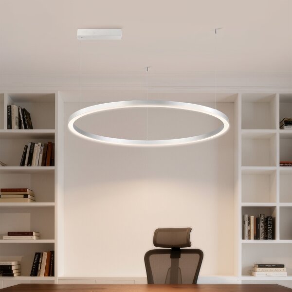 Brilagi-LED Димируем висящ полилей на кабел PORTOFINO LED/60W/230V диам. 80 см сребрист + дистанционно управление