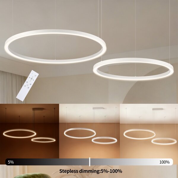 Brilagi - LED димируем полилей на кабел PORTOFINO LED/98W/230V бял + дистанционно управление