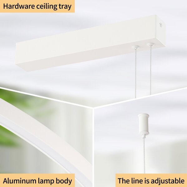 Brilagi - LED димируем полилей на кабел PORTOFINO LED/98W/230V бял + дистанционно управление