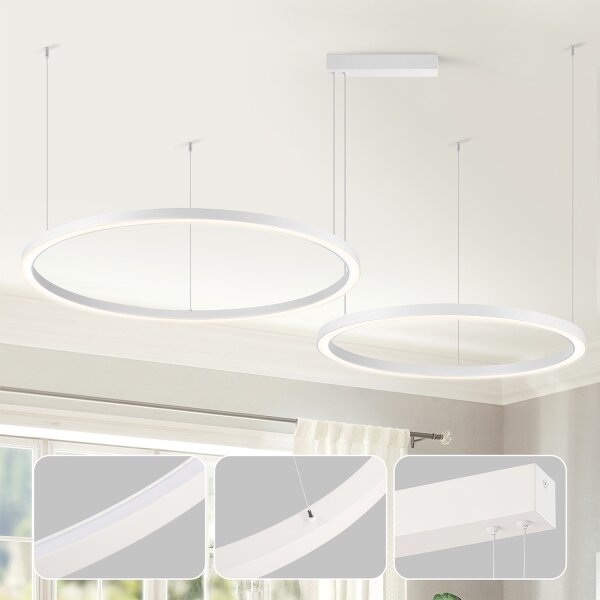 Brilagi - LED димируем полилей на кабел PORTOFINO LED/98W/230V бял + дистанционно управление