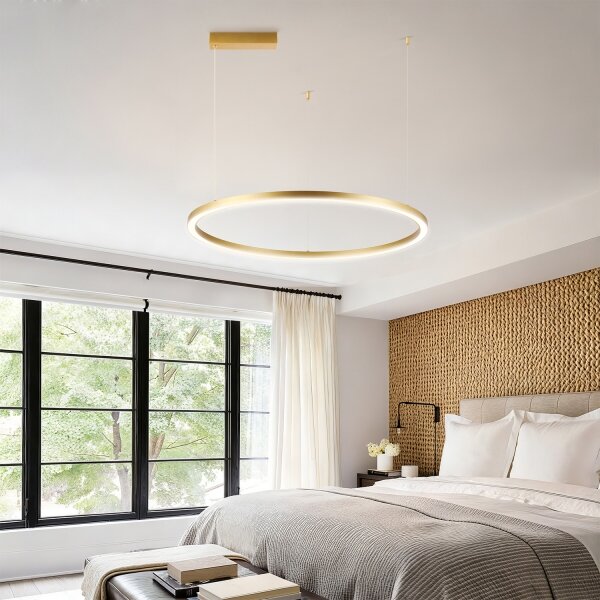 Brilagi - Димируем LED полилей на кабел PORTOFINO LED/60W/230V Ø 80 cm, златист, с дистанционно управление