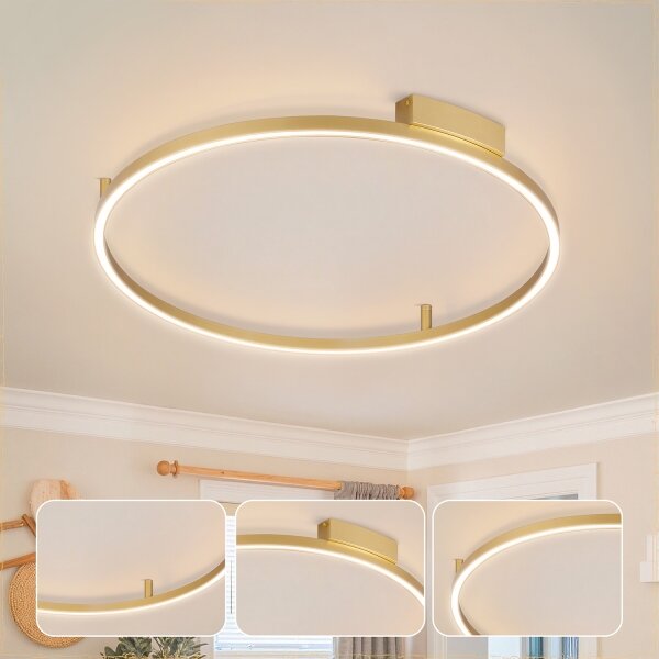 Brilagi - Димируемо LED осветително тяло PORTOFINO LED/60W/230V, диаметър 80 см, златисто + дистанционно управление