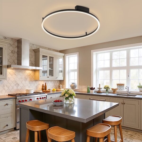 Brilagi - Димируемо LED осветително тяло PORTOFINO LED/60W/230V Ø 80 см, черно + дистанционно управление