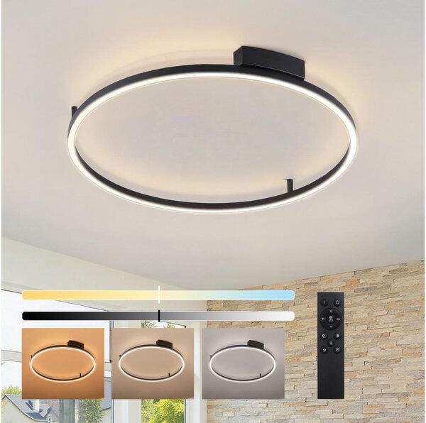Brilagi - Димируемо LED осветително тяло PORTOFINO LED/60W/230V Ø 80 см, черно + дистанционно управление