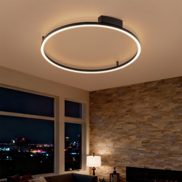Brilagi - Димируемо LED осветително тяло PORTOFINO LED/60W/230V Ø 80 см, черно + дистанционно управление