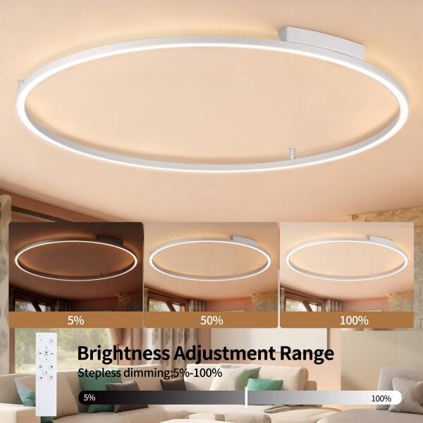 Brilagi - Димируемо LED осветително тяло PORTOFINO LED/85W/230V диаметър 120 см сребристо + дистанционно управление