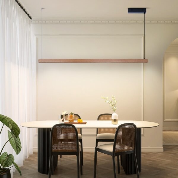Immax NEO 07304L - LED димируем висящ полилей на кабел MADEIRA 33W/230V Wi-Fi Tuya 152 cm дъб