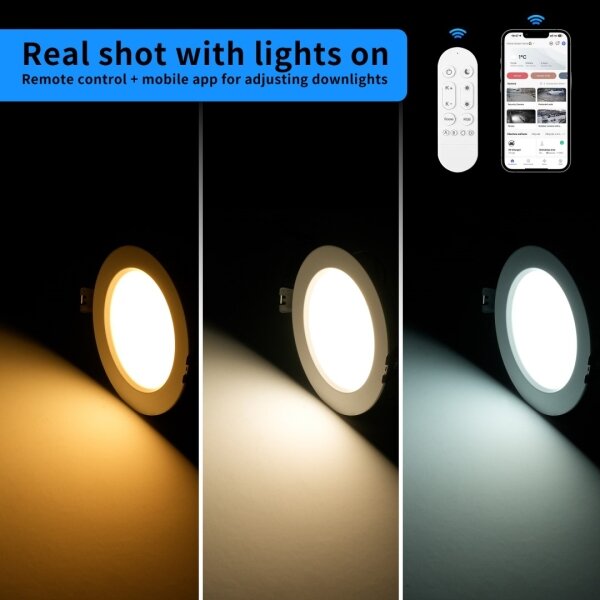Immax NEO 07294L - димируемо вградено осветително тяло DOWN LED/12W/230V Wi-Fi Ø 12 см бяло