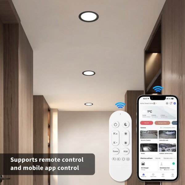 Immax NEO 07297L - димируемо вградено LED осветително тяло DOWN LED/36W/230V Wi-Fi Ø 23 cm черно