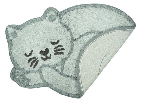 Светлосин памучен детски килим 43x60 cm Sleeping Cat – Sass & Belle