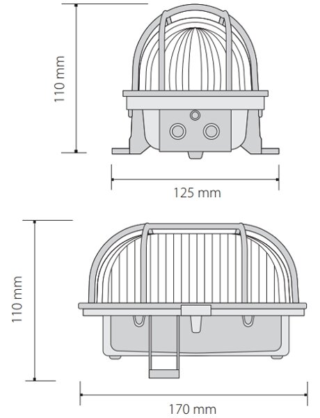 Екстериорна лампа за таван OVAL 1xE27/60W/230V IP44 сив
