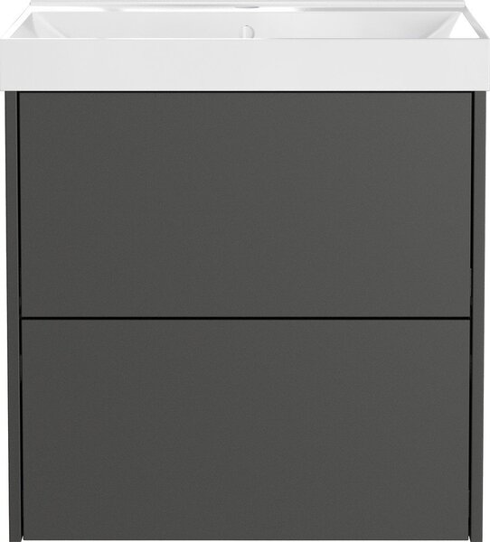 Антрацитен матов стенен шкаф за мивка 61x65 cm Bodera – Germania