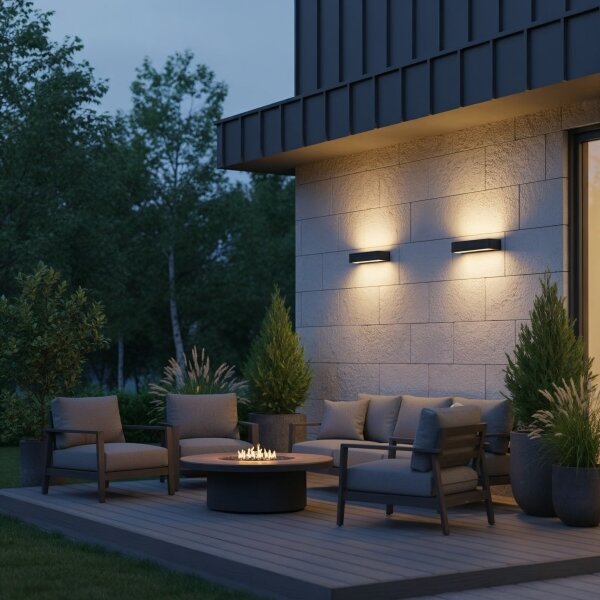 Ideal Lux - Екстериорен аплик ANDROMEDA 2xE27/60W/230V IP55 антрацит