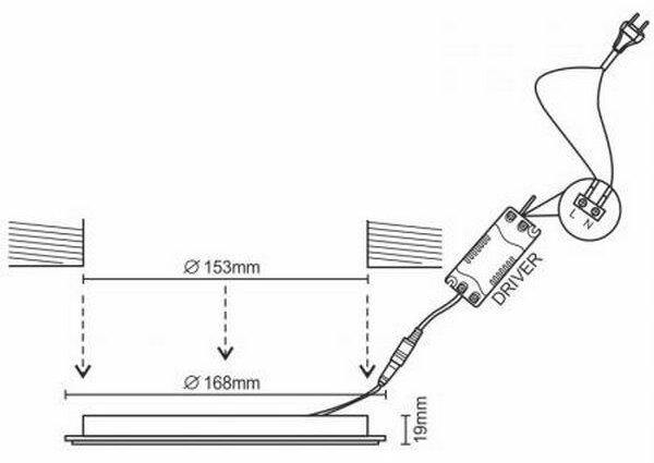 LED Лампа за окачен таван LED/12W/230V