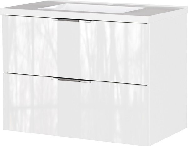 Бял гланцов стенен шкаф за мивка 81x61 cm Celano – Germania