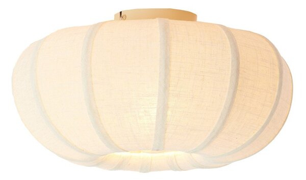Кремаво осветително тяло за таван с текстилен абажур ø 40 cm Zosia – Light & Living