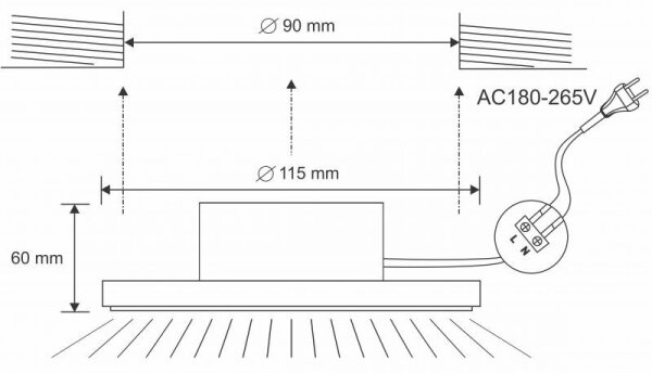LED осветление за таван за баня LED / 10W / 230V 4000K сребро IP44