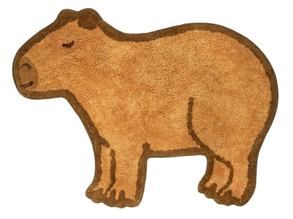 Кафяв памучен детски килим 52x68 cm Capybara – Sass & Belle