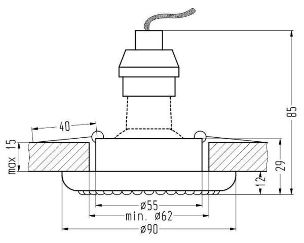 Лампа за окачен таван SOC 1xGU10/50W/230V черна