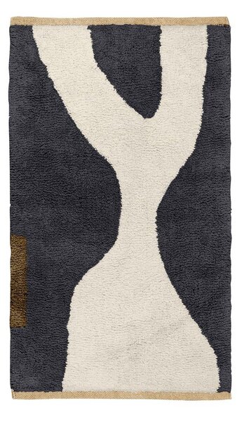 Тъмносив/бежов памучен килим подходящ за пране 50x80 cm Figura – Mette Ditmer Denmark