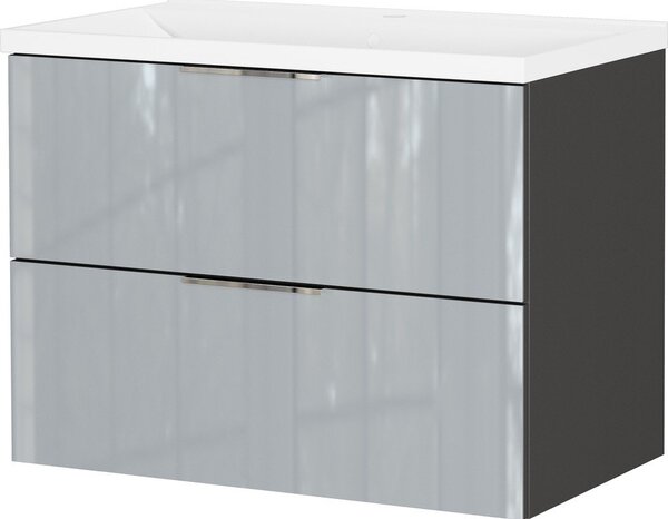 Сив гланцов стенен шкаф за мивка 81x61 cm Celano – Germania