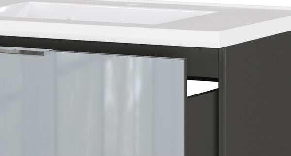 Сив гланцов стенен шкаф за мивка 81x61 cm Celano – Germania