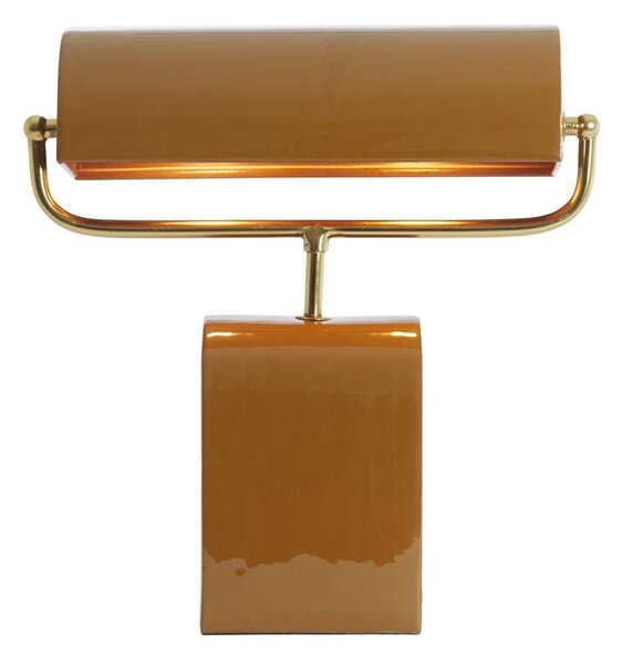 Оранжева метална настолна лампа (височина 38 cm) Cardona – Light & Living