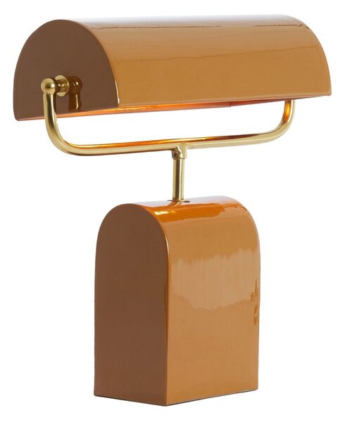 Оранжева метална настолна лампа (височина 38 cm) Cardona – Light & Living