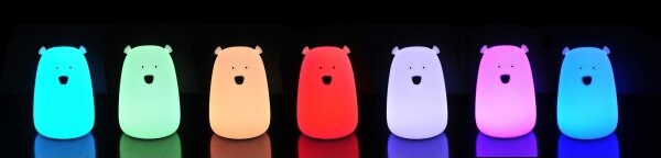 LED RGB детска сензорна лампа BEAR LED/0,8W/5V бяла + USB