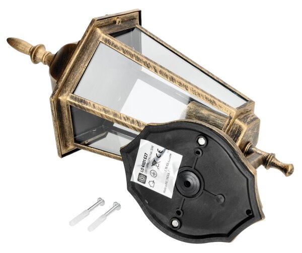 Екстериорен аплик 1xE27/60W/230V IP44 златист