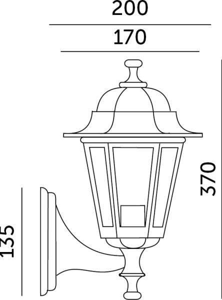 Екстериорен аплик 1xE27/60W/230V IP44 черен